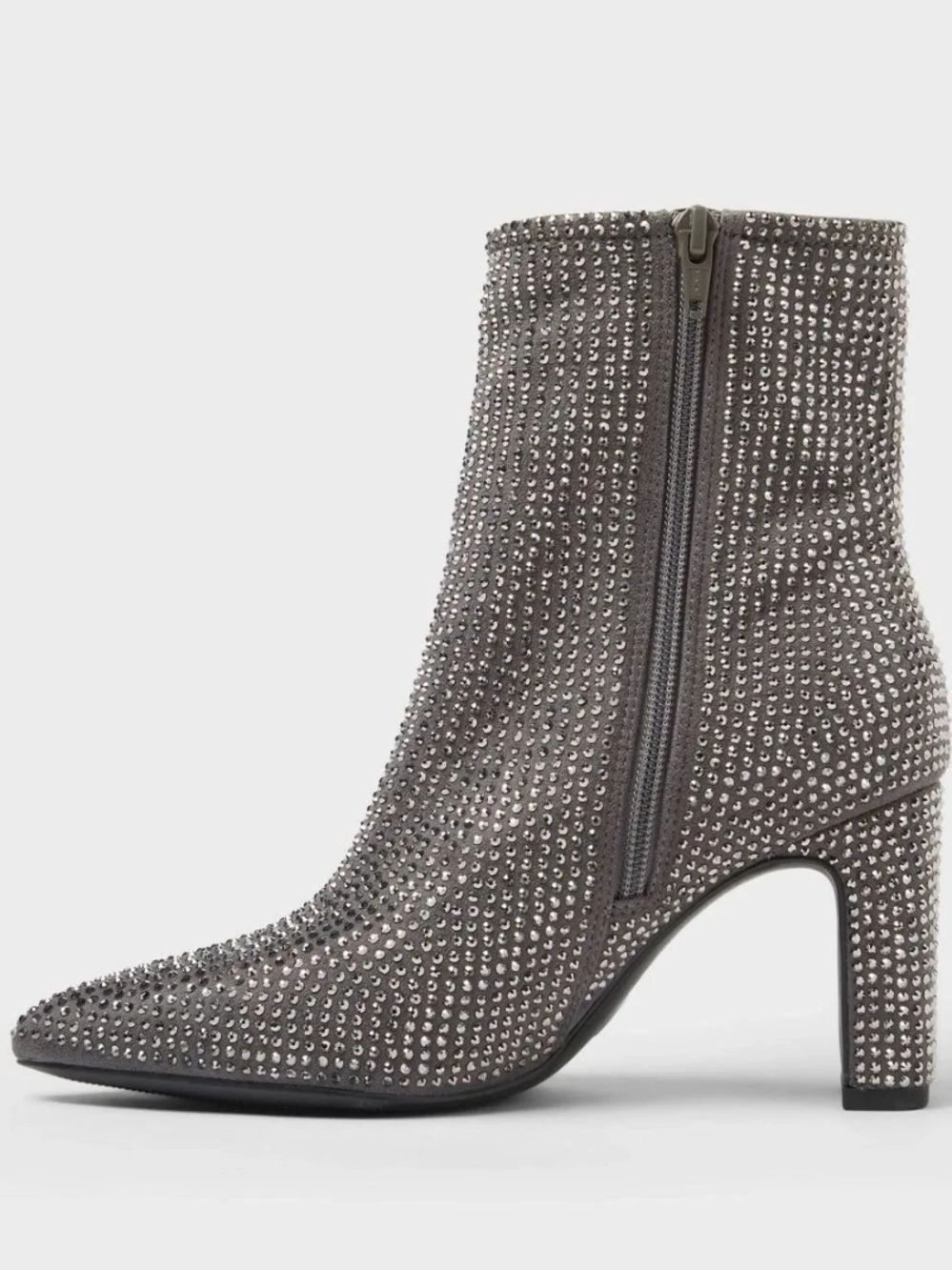 a new day Gray Studded Pointed Toe Ankle Boots
